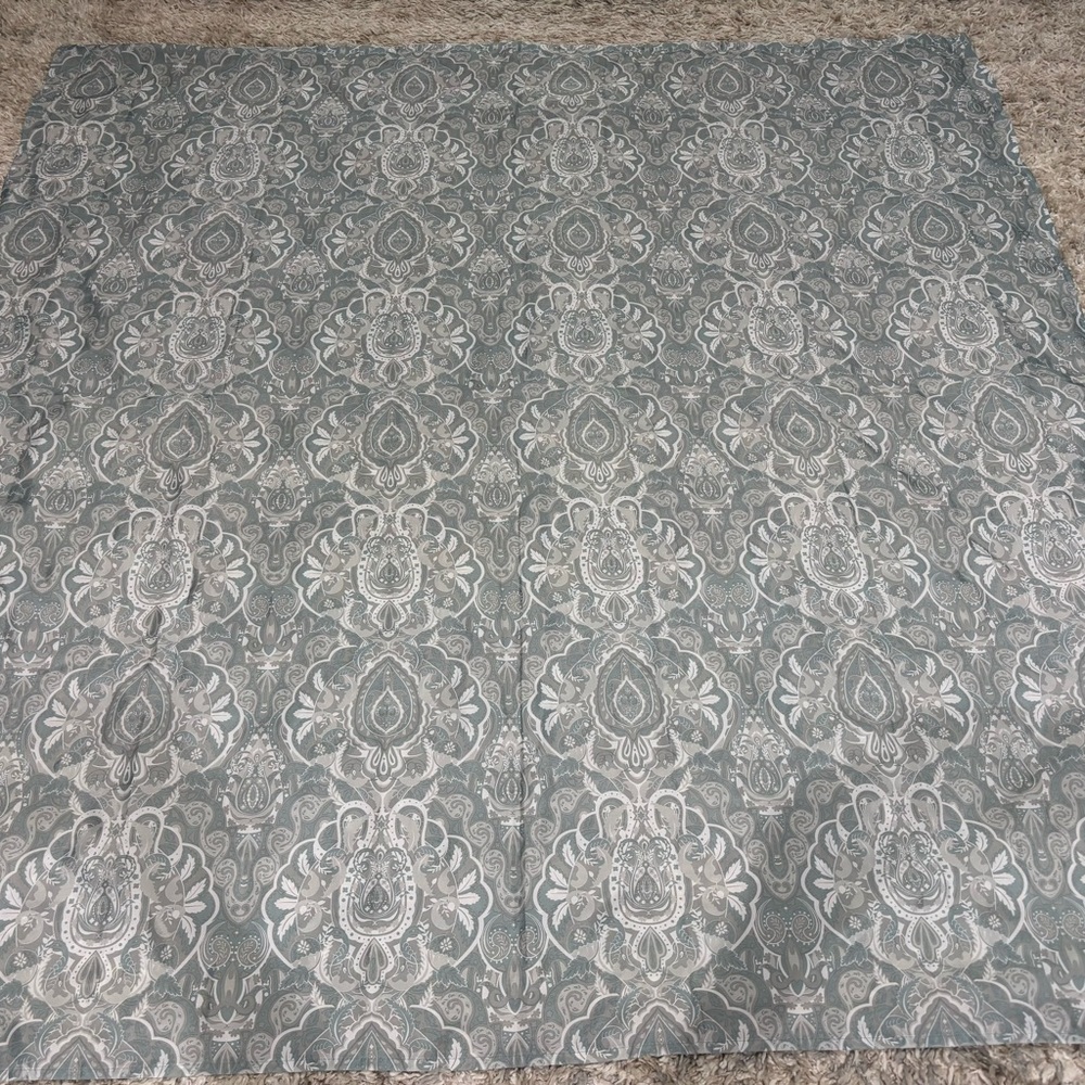 Mainstay Shower Curtain Elegant Paisley in Gray Light Teal & White 71” 68” Silky